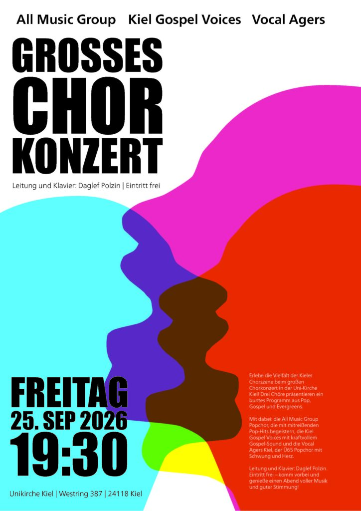 Daglef Polzin Popchor Kiel All Music Group Singen Chor Neugründung Spaß Publikum Bühne Chorleiter Kirchenmusiker Musiker Band Spaß Konzert